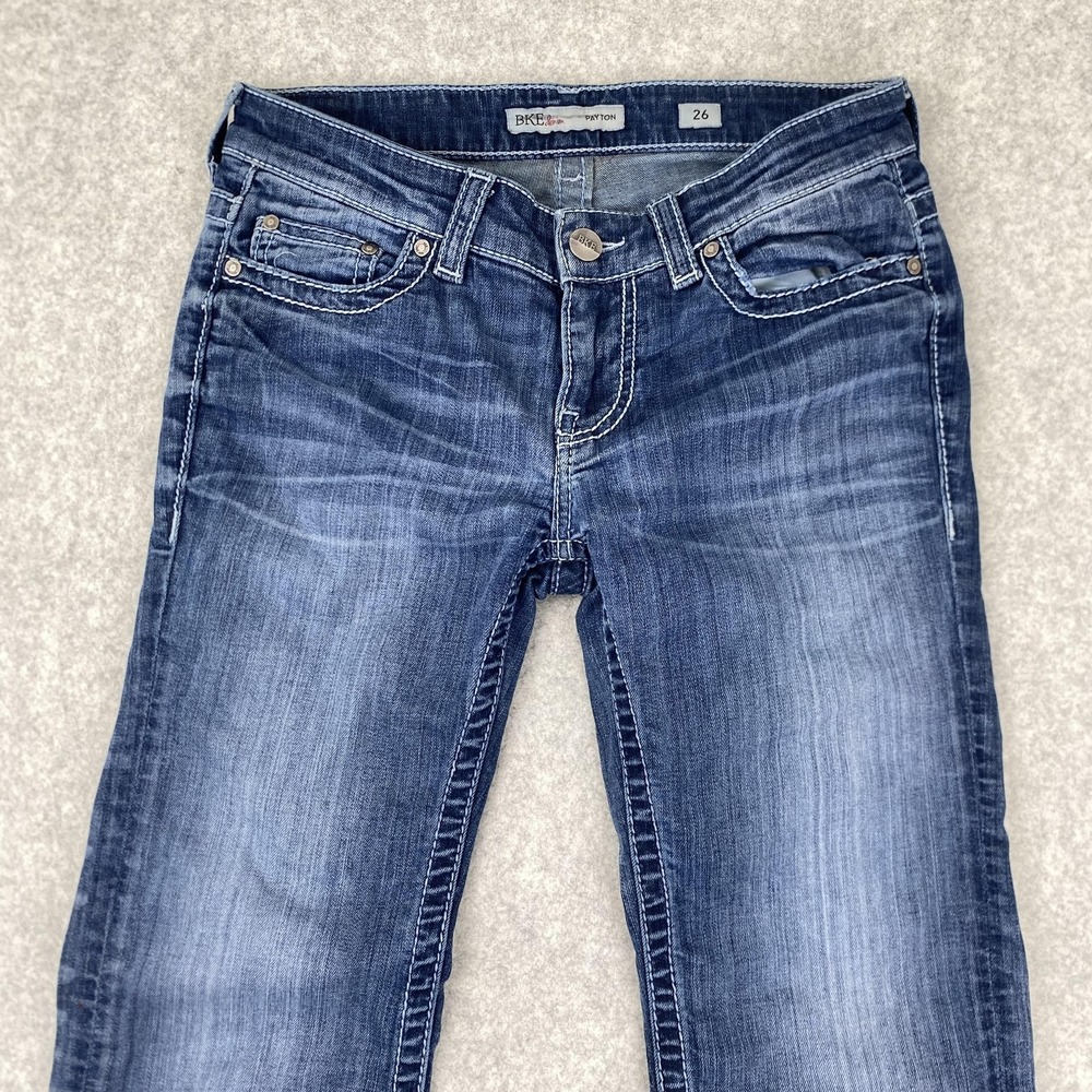 BKE Payton Jeans Womens 26 Blue Medium Wash Relaxed Bootcut Stretch BKF104